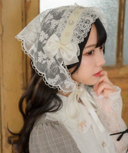 りつ*無言取引OKさま専用　ヘッドドレス　バブーシュカ ROJITA（ロジータ）の「ヘッドドレス付きバブーシュカ（その他