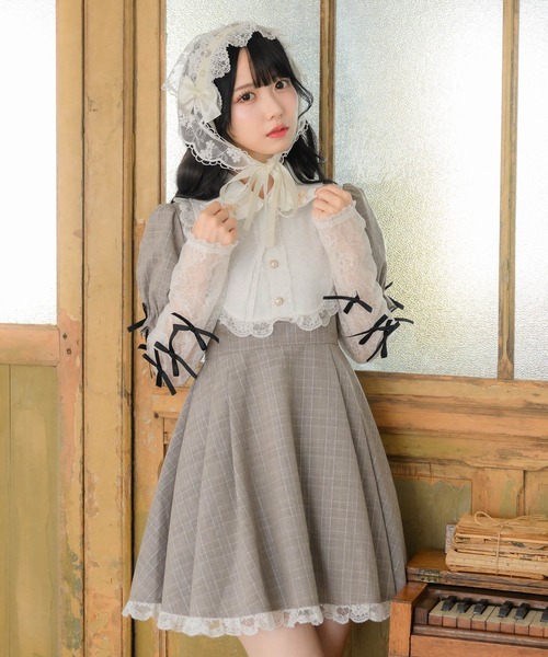 りつ*無言取引OKさま専用　ヘッドドレス　バブーシュカ ヘッドドレス付きバブーシュカ（その他ヘアアクセサリー