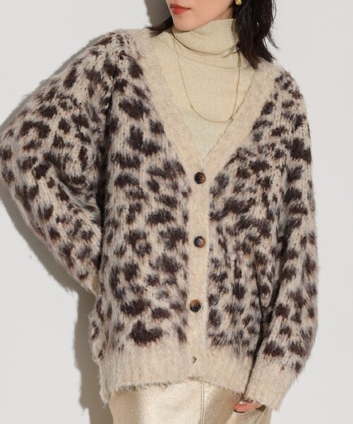 GALLEST(ギャレスト)の「レオパードフェザーカーディガン(カーディガン/ボレロ・レディース・イエロー系その他6/ダークブラウン系4/チャコール・38)」の10枚目の写真