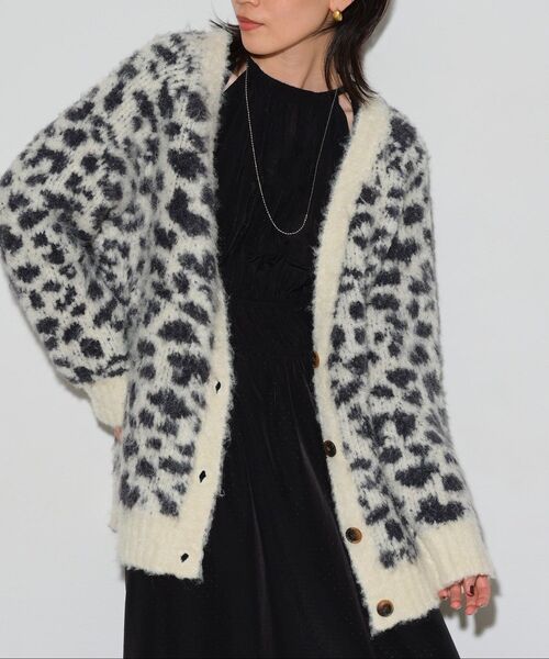 GALLEST(ギャレスト)の「レオパードフェザーカーディガン(カーディガン/ボレロ・レディース・イエロー系その他6/ダークブラウン系4/チャコール・38)」の19枚目の写真