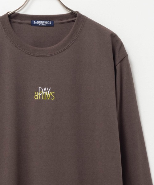 Mac-House(マックハウス)の「T-GRAPHICS ワンポイント刺繍長袖Tシャツ(Tシャツ/カットソー・メンズ・ブラック/ブルーグレー/グレイッシュベージュ/ホワイト/ブラウン/モカ/ブルー系1/ベージュ系1/ブラック系2/ホワイト系1/ブルーグリーン/ブラック系1・S/M/L/XL)」の8枚目の写真