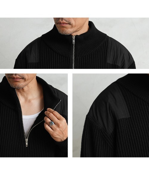 WAIPER.inc(ワイパーインク)の「米軍 U.S.M.C コットンニット コマンドハーフジップセーター WAIPER.inc【WP1071】(ニット/セーター・メンズ・ブラック/オリーブ/ネイビー・40/38/42/36)」の12枚目の写真