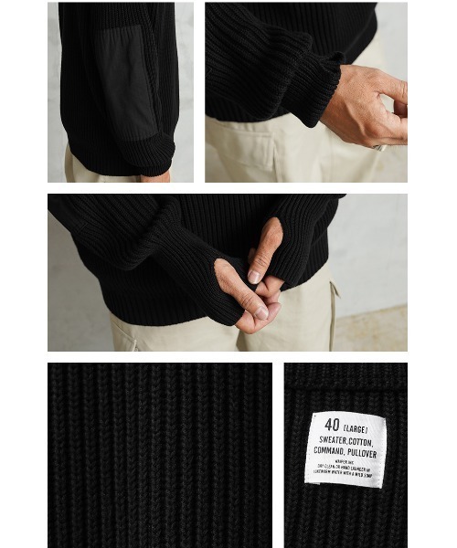 WAIPER.inc(ワイパーインク)の「米軍 U.S.M.C コットンニット コマンドハーフジップセーター WAIPER.inc【WP1071】(ニット/セーター・メンズ・ブラック/オリーブ/ネイビー・40/38/42/36)」の13枚目の写真