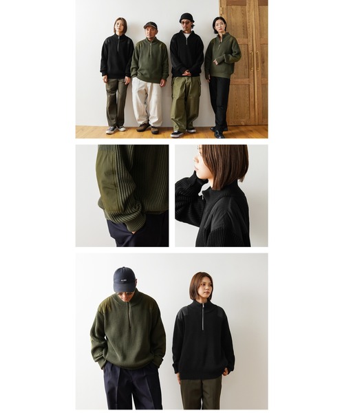 WAIPER.inc(ワイパーインク)の「米軍 U.S.M.C コットンニット コマンドハーフジップセーター WAIPER.inc【WP1071】(ニット/セーター・メンズ・ブラック/オリーブ/ネイビー・40/38/42/36)」の14枚目の写真