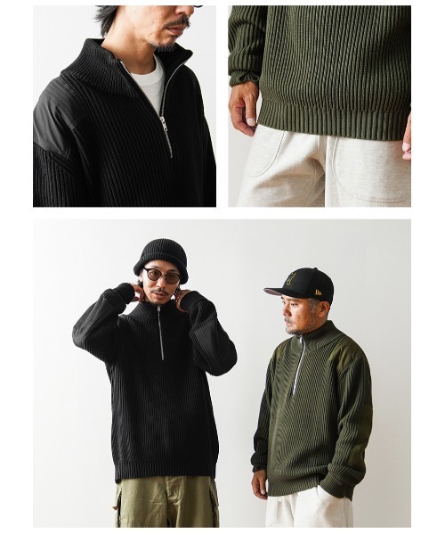WAIPER.inc(ワイパーインク)の「米軍 U.S.M.C コットンニット コマンドハーフジップセーター WAIPER.inc【WP1071】(ニット/セーター・メンズ・ブラック/オリーブ/ネイビー・40/38/42/36)」の15枚目の写真
