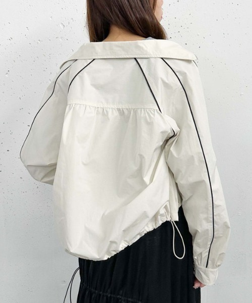 archives（アルシーヴ）の「パイピングギャザーブルゾン（ブルゾン・レディース・アイボリー/ブラック・MEDIUM）」の5枚目の写真