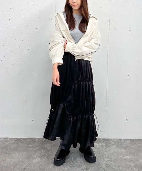 archives（アルシーヴ）の「パイピングギャザーブルゾン（ブルゾン・レディース・アイボリー/ブラック・MEDIUM）」の10枚目の写真