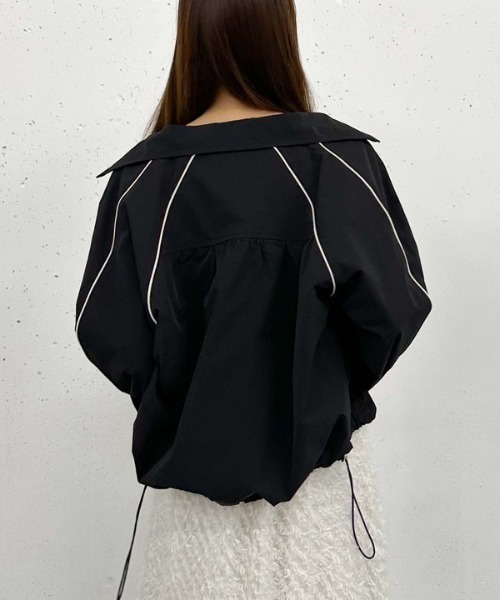 archives（アルシーヴ）の「パイピングギャザーブルゾン（ブルゾン・レディース・アイボリー/ブラック・MEDIUM）」の13枚目の写真