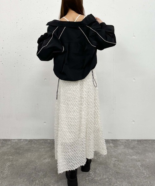 archives（アルシーヴ）の「パイピングギャザーブルゾン（ブルゾン・レディース・アイボリー/ブラック・MEDIUM）」の17枚目の写真