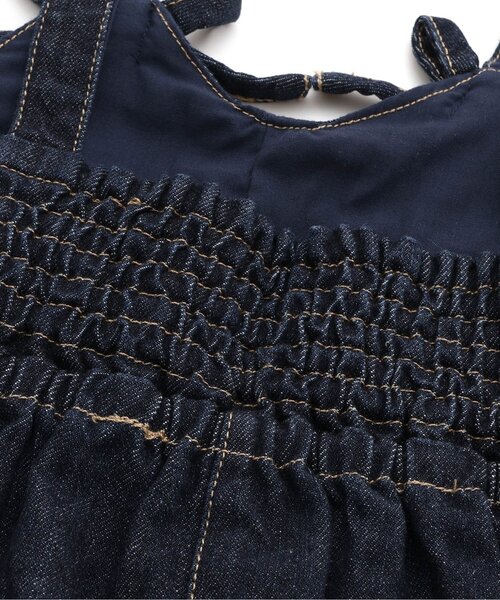 apres les cours（アプレレクール）の「フロントリボンジャンスカ（ジャンパースカート・キッズ・インディゴブルー/ブラック・80/90/100/110/120/130/140）」の9枚目の写真