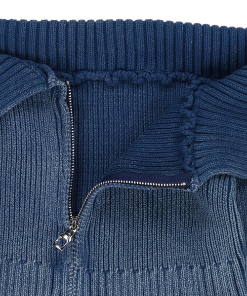 SPINNS（スピンズ）の「Wジップ長袖オフショルニット / ピグメント加工（ニット/セーター・レディース・ブルー/ブラック/カーキ・ONESIZE）」の13枚目の写真