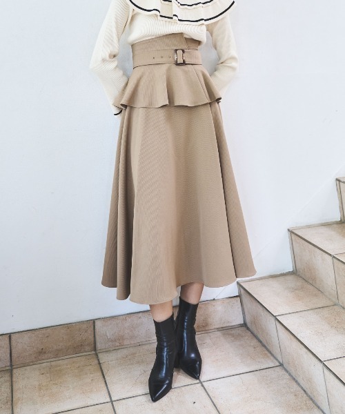 【セール】コルセットベルトフレアスカート（スカート）｜And Couture（アンドクチュール）