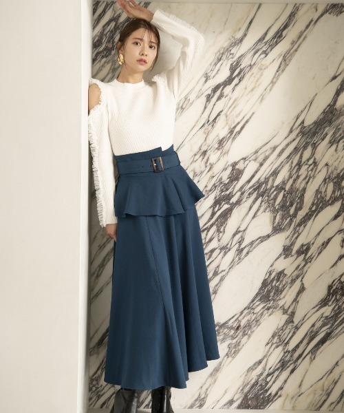 【セール】コルセットベルトフレアスカート（スカート）｜And Couture（アンドクチュール）