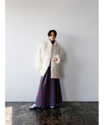 tweed volume long skirt