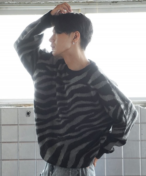 セール】マルチジャガードモヘアタッチニット（ニット/セーター