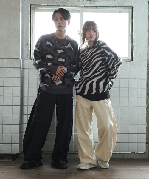 セール】マルチジャガードモヘアタッチニット（ニット/セーター