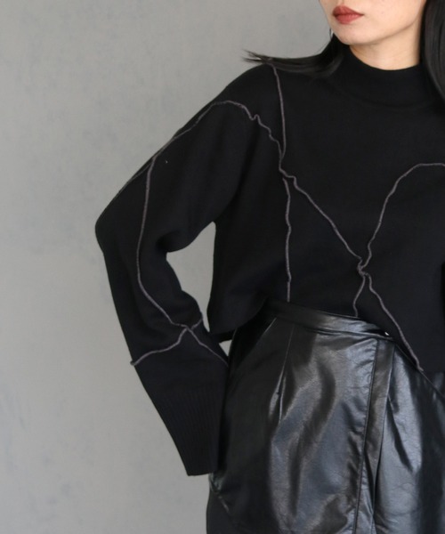 &g'aime(アンジェム)の「【&g’aime】ランダムメロー配色ニットトップス RANDOM MELLOW KNIT TOPS(ニット/セーター・レディース・ライトグレー/ブラック/チャコールグレー/ブルー・FREE)」の11枚目の写真
