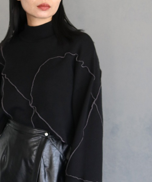 &g'aime(アンジェム)の「【&g’aime】ランダムメロー配色ニットトップス RANDOM MELLOW KNIT TOPS(ニット/セーター・レディース・ライトグレー/ブラック/チャコールグレー/ブルー・FREE)」の13枚目の写真