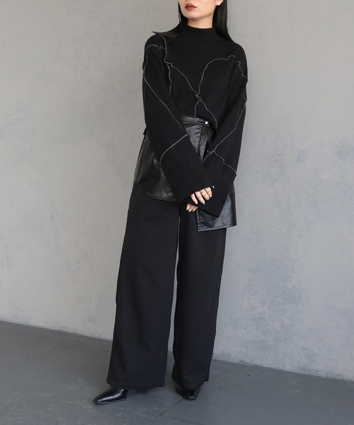 &g'aime(アンジェム)の「【&g’aime】ランダムメロー配色ニットトップス RANDOM MELLOW KNIT TOPS(ニット/セーター・レディース・ライトグレー/ブラック/チャコールグレー/ブルー・FREE)」の15枚目の写真