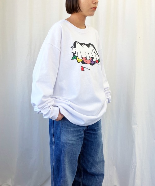 セール】オバケフルーツlong Tシャツ / 長袖 / ロンT / 前面