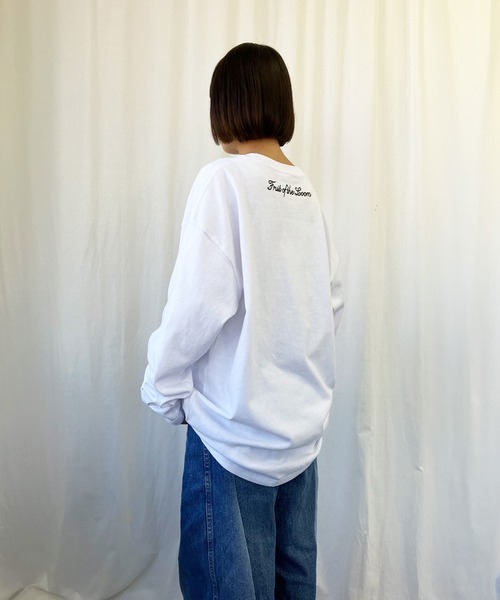 FRUIT OF THE LOOM（フルーツオブザルーム）の「オバケフルーツlong Tシャツ / 長袖 / ロンT / 前面 / プリント / カジュアル / ワンポイント / ユニセックス（Tシャツ/カットソー・メンズ・ホワイト・M/L/XL）」の6枚目の写真