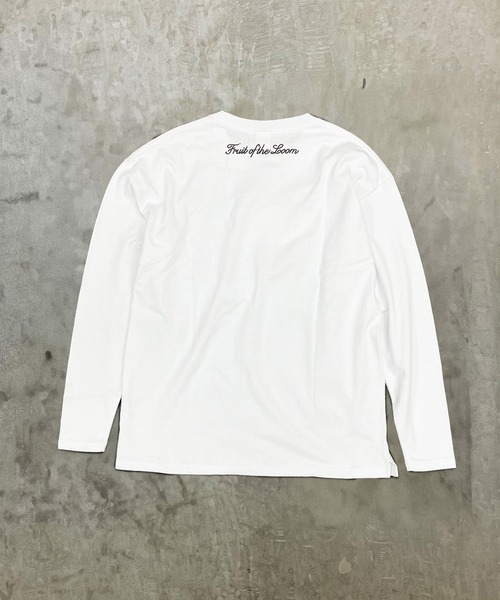 FRUIT OF THE LOOM（フルーツオブザルーム）の「オバケフルーツlong Tシャツ / 長袖 / ロンT / 前面 / プリント / カジュアル / ワンポイント / ユニセックス（Tシャツ/カットソー・メンズ・ホワイト・M/L/XL）」の9枚目の写真