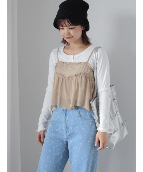 ehka sopo（エヘカソポ）の「ヘンリーネックシャーリングカットソー（Tシャツ/カットソー・レディース・グレー/オフホワイト/シルバーグレー・F）」の4枚目の写真