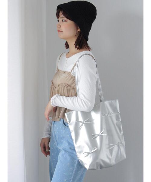 ehka sopo（エヘカソポ）の「ヘンリーネックシャーリングカットソー（Tシャツ/カットソー・レディース・グレー/オフホワイト/シルバーグレー・F）」の5枚目の写真