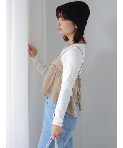 ehka sopo（エヘカソポ）の「ヘンリーネックシャーリングカットソー（Tシャツ/カットソー・レディース・グレー/オフホワイト/シルバーグレー・F）」の6枚目の写真