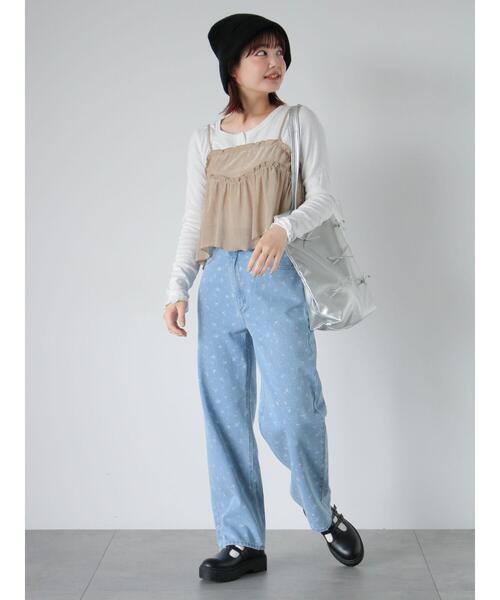 ehka sopo（エヘカソポ）の「ヘンリーネックシャーリングカットソー（Tシャツ/カットソー・レディース・グレー/オフホワイト/シルバーグレー・F）」の9枚目の写真