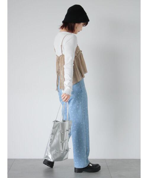 ehka sopo（エヘカソポ）の「ヘンリーネックシャーリングカットソー（Tシャツ/カットソー・レディース・グレー/オフホワイト/シルバーグレー・F）」の12枚目の写真