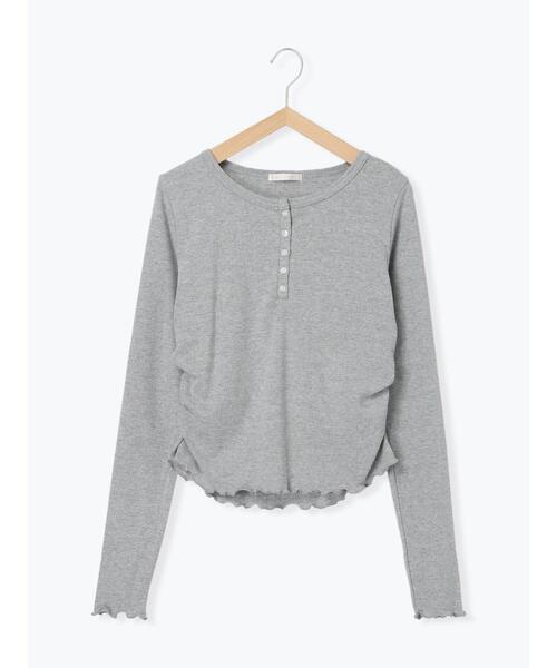 ehka sopo（エヘカソポ）の「ヘンリーネックシャーリングカットソー（Tシャツ/カットソー・レディース・グレー/オフホワイト/シルバーグレー・F）」の22枚目の写真