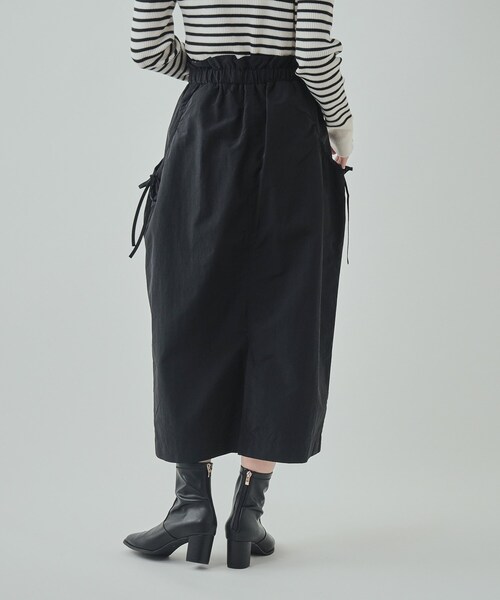 SHOO・LA・RUE（シューラルー）の「【洗える】ドロストリボン ナイロンスカート（スカート・レディース・ブラック/ブルーグリーン/ブラウン系・02/03/04）」の5枚目の写真