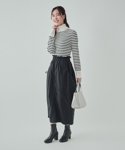 SHOO・LA・RUE（シューラルー）の「【洗える】ドロストリボン ナイロンスカート（スカート・レディース・ブラック/ブルーグリーン/ブラウン系・02/03/04）」の6枚目の写真