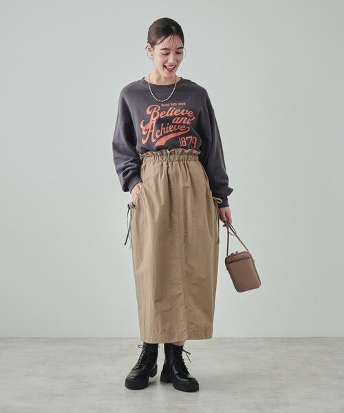 SHOO・LA・RUE（シューラルー）の「【洗える】ドロストリボン ナイロンスカート（スカート・レディース・ブラック/ブルーグリーン/ブラウン系・02/03/04）」の14枚目の写真