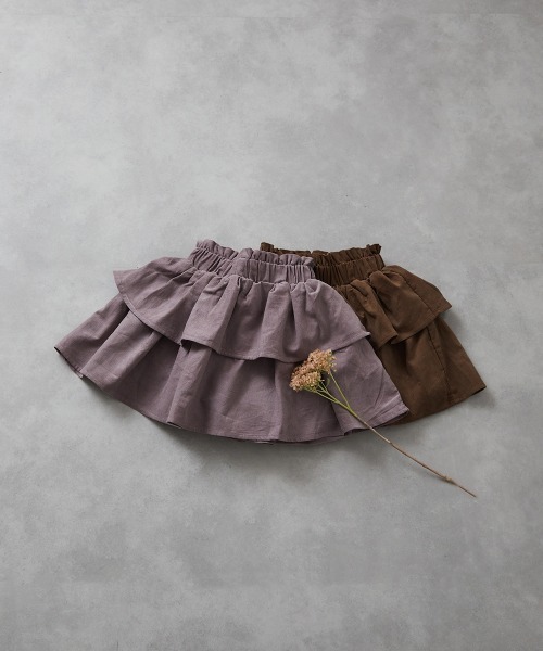 riziere（リジェール）の「コーデュロイティアードスカート（スカート・キッズ・ブラウン/ラベンダー・90/100/110/120/130/140/150）」の11枚目の写真