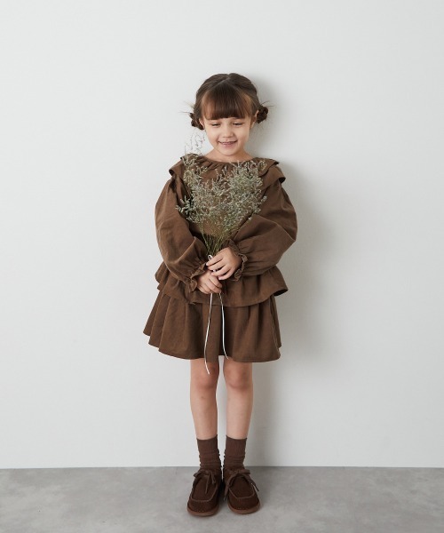 riziere（リジェール）の「コーデュロイティアードスカート（スカート・キッズ・ブラウン/ラベンダー・90/100/110/120/130/140/150）」の14枚目の写真