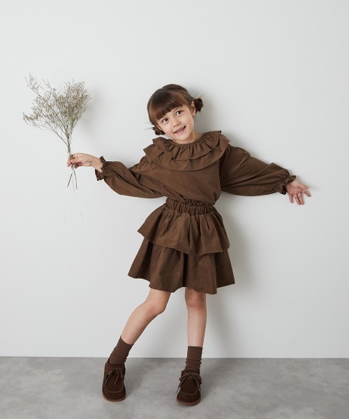 riziere（リジェール）の「コーデュロイティアードスカート（スカート・キッズ・ブラウン/ラベンダー・90/100/110/120/130/140/150）」の15枚目の写真