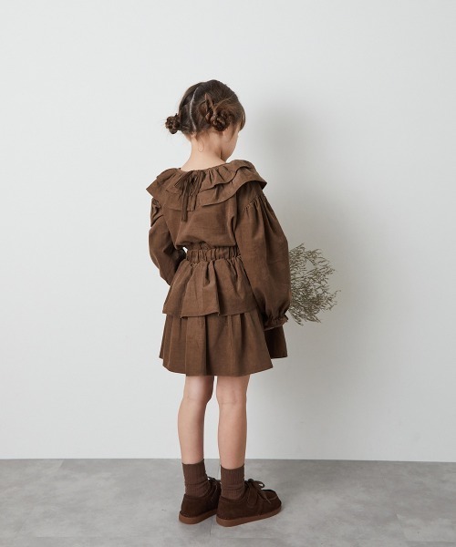 riziere（リジェール）の「コーデュロイティアードスカート（スカート・キッズ・ブラウン/ラベンダー・90/100/110/120/130/140/150）」の16枚目の写真
