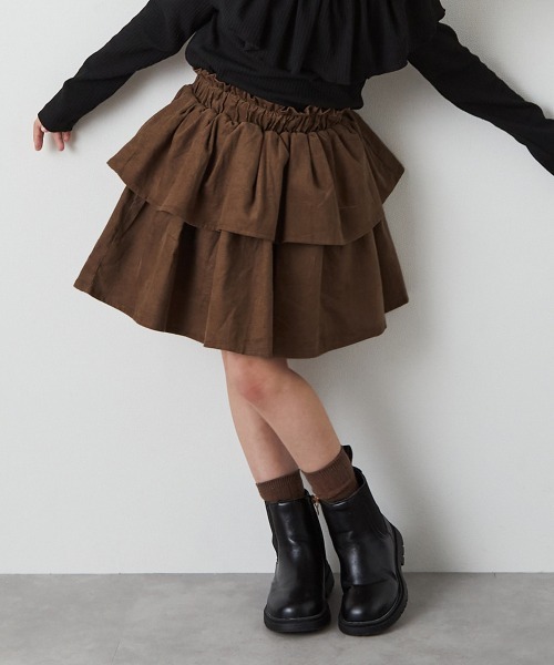 riziere（リジェール）の「コーデュロイティアードスカート（スカート・キッズ・ブラウン/ラベンダー・90/100/110/120/130/140/150）」の17枚目の写真