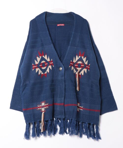 チャイハネ（チャイハネ）の「【チャイハネ】ネビアニットカーディガン（カーディガン/ボレロ・レディース・ベージュ/ブラック/ブルー・FREE）」の3枚目の写真