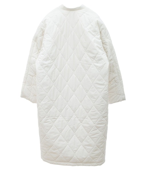 AMERICAN HOLIC（アメリカンホリック）の「軽ポカキルティングロングコート（ノーカラージャケット・レディース・アイボリー/ブラック・M/L）」の13枚目の写真