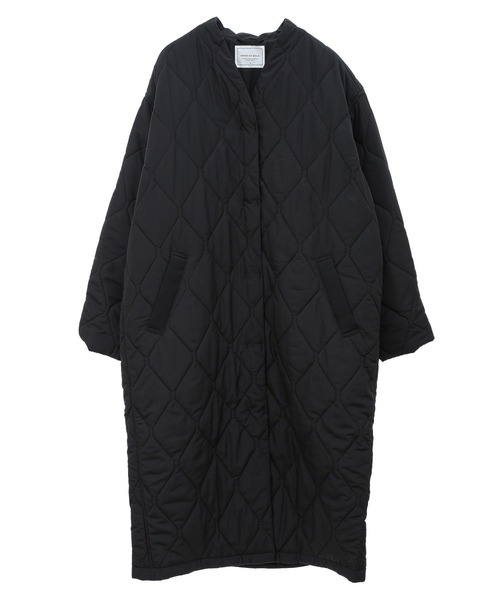 AMERICAN HOLIC（アメリカンホリック）の「軽ポカキルティングロングコート（ノーカラージャケット・レディース・アイボリー/ブラック・M/L）」の7枚目の写真