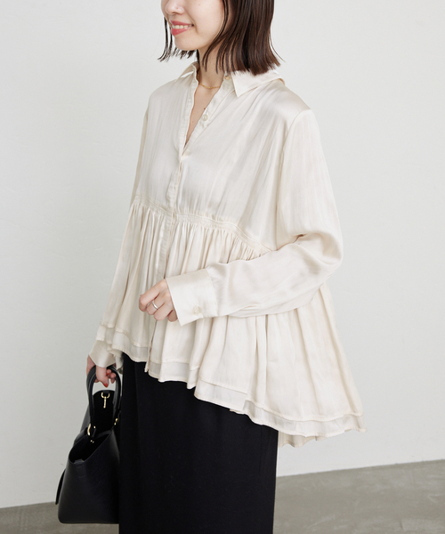 SLOBE IENA - SLOBE IENA ペプラムティアード ブラウス 【新品未使用タグ付き】 SLOBE IENA｜《追加》ペプラムティアード ブラウス | Rakuten