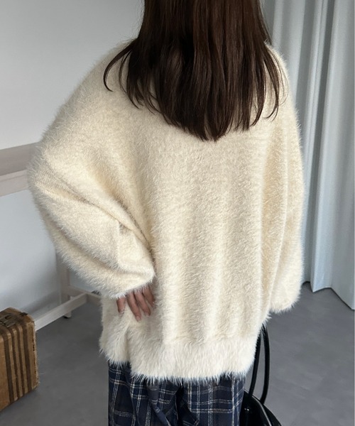 kutir（クティール）の「ベロアリボンシャギーニットカーディガン（カーディガン/ボレロ・レディース・アイボリー/ブルー/グレー・FREE）」の9枚目の写真