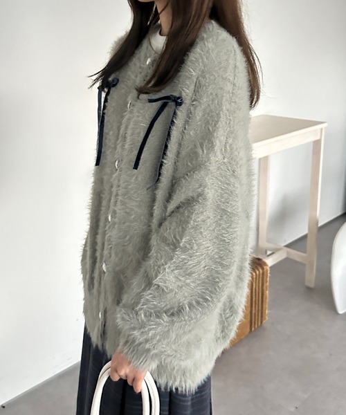 kutir（クティール）の「ベロアリボンシャギーニットカーディガン（カーディガン/ボレロ・レディース・アイボリー/ブルー/グレー・FREE）」の17枚目の写真