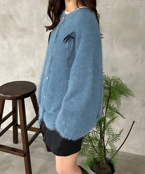 kutir（クティール）の「ベロアリボンシャギーニットカーディガン（カーディガン/ボレロ・レディース・アイボリー/ブルー/グレー・FREE）」の22枚目の写真