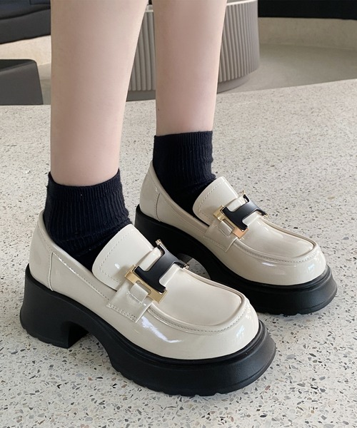 美品✨CAMPER ローファー レザー レースアップ バイカラー 23.5