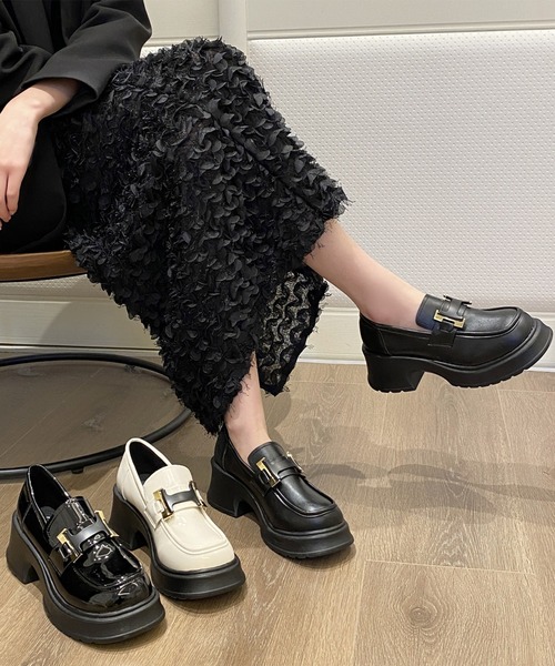 COACH ブラック ローファー 厚底