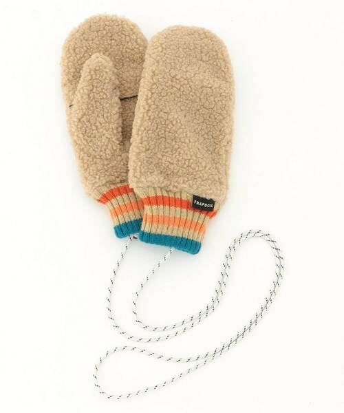 FRAPBOIS（フラボア）の「フリースミトン（手袋・レディース・ベージュ/グリーン・FREE）」の2枚目の写真